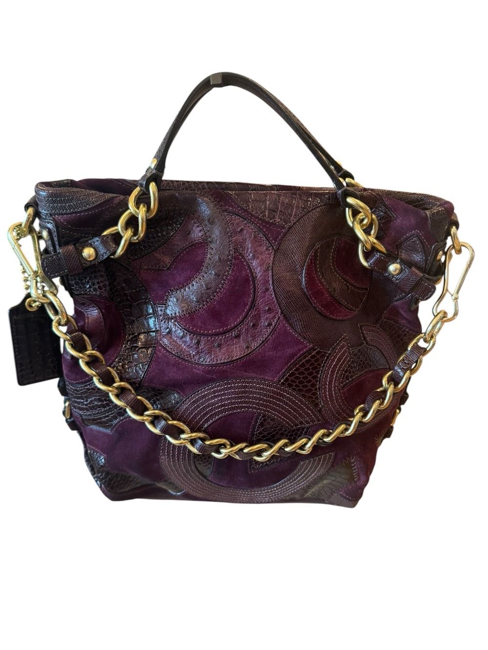 Coach - Brooke Inlaid C Patchwork Hobo Bag Limited Edition - Plum EUC #14339